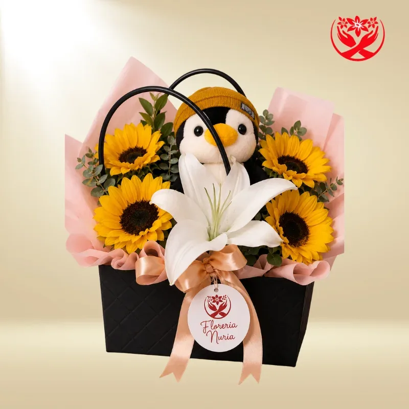 Arreglo Amor en Girasoles Pinguin